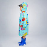 LSB Blue Sunshine Doodle Knee-Length Raincoat for Kids