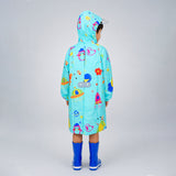 LSB Blue Sunshine Doodle Knee-Length Raincoat for Kids