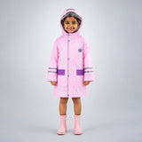 LSB Minimal Pink & Purple Pocket Knee Length Raincoat for Kids & Teens