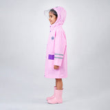 LSB Minimal Pink & Purple Pocket Knee Length Raincoat for Kids & Teens