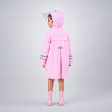 LSB Minimal Pink & Purple Pocket Knee Length Raincoat for Kids & Teens