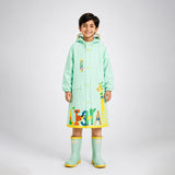 LSB Mint Giraffe Knee Length Raincoat for Kids
