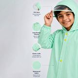 LSB Mint Giraffe Knee Length Raincoat for Kids