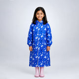 LSB Navy Blue Unicorn Print Knee-Length Raincoat for Kids