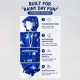 LSB Navy Blue Unicorn Print Knee-Length Raincoat for Kids