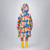 LSB Pink Color Pop Car Print Knee-Length Raincoat for Kids