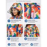 LSB Pink Color Pop Car Print Knee-Length Raincoat for Kids