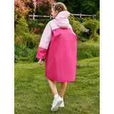 LSB Pink Colour-Block Knee-Length Raincoat for Kids & Teens