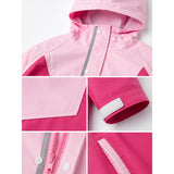 LSB Pink Colour-Block Knee-Length Raincoat for Kids & Teens