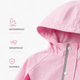 LSB Pink Colour-Block Knee-Length Raincoat for Kids & Teens
