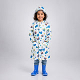 LSB White Dumper Construction Print Knee-Length Raincoat for Kids