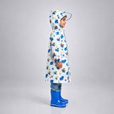 LSB White Dumper Construction Print Knee-Length Raincoat for Kids