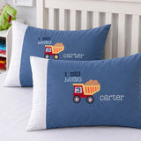 LSB 4 pcs Red Tractor theme, Luxe Embroidered collection of Double Bed Comforter, flat bedsheet, 2 pillow covers entire Bedding Set for King Size Bed.