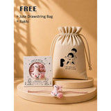 LSB 2 Pcs Purple Bow Tumbler & Purple Lunch Box Rakhi Gift Combo for Kids with Free Rakhi and Jute Drawstring Bag