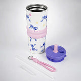 LSB 2 Pcs Purple Bow Tumbler & Purple Lunch Box Rakhi Gift Combo for Kids with Free Rakhi and Jute Drawstring Bag