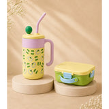 LSB 2 Pcs Green Tumbler & Bread Style Lunch Box Rakhi Gift Combo for Kids with Free Rakhi & Jute drawstring bag.