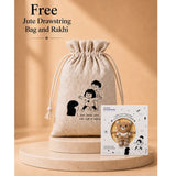 LSB 2 Pcs Green Tumbler & Bread Style Lunch Box Rakhi Gift Combo for Kids with Free Rakhi & Jute drawstring bag.