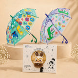 LSB 2 Pcs Transparent Green Dino & Purple Crocodile Umbrella Rakhi Gift Combo for Kids with Free Rakhi