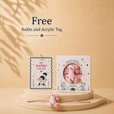 LSB 2 Pcs Gingham Girl Backpack & Pink Stainless Steel Water Bottle Rakhi Gift Combo for Kids with Free Rakhi