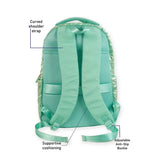 LSB 3 Pcs Shiny Mint Star Matching Backpack, Lunch Bag and Stationery Pouch Rakhi Gift Combo for Kids with Free Rakhi
