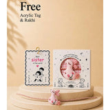 LSB 3 Pcs Pink Cool Glasses Backpack, Lunch Bag & Stationery Pouch Rakhi Gift Combo for Kids with Free Rakhi