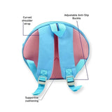LSB 2 Pcs Shell Backpack & Pink-Blue Triangle Lunch Box Rakhi Gift Combo for Kids with Free Rakhi & Jute drawstring bag.