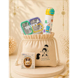 LSB 2 Pcs Buddy Water Bottle & Green Stainless Steel Lunch Box Rakhi Gift Combo for Kids with Free Rakhi & Jute drawstring bag.