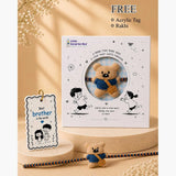 LSB 3 Pcs Monster Truck Backpack, Lunch Bag & Blue Checks Water Bottle with Rakhi Gift Combo for Kids with Free Rakhi