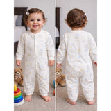 LSB Elephants holding Balloons, Full Sleeves Jumpsuit Romper for Tiny Toddlers