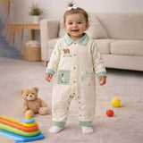 LSB Mint Collar Puppy, Full Sleeves Jumpsuit Romper for Tiny Toddlers