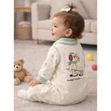 LSB Mint Collar Puppy, Full Sleeves Jumpsuit Romper for Tiny Toddlers