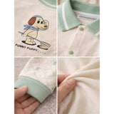 LSB Mint Collar Puppy, Full Sleeves Jumpsuit Romper for Tiny Toddlers