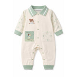 LSB Mint Collar Puppy, Full Sleeves Jumpsuit Romper for Tiny Toddlers