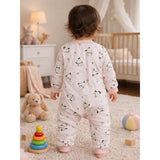 LSB Pink bunny and Hearts Full Sleeves Jumpsuit Romper for Tiny Toddlers