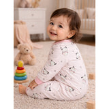 LSB Pink bunny and Hearts Full Sleeves Jumpsuit Romper for Tiny Toddlers