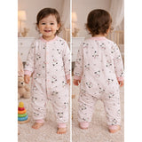 LSB Pink bunny and Hearts Full Sleeves Jumpsuit Romper for Tiny Toddlers