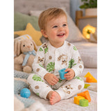 LSB Cute Racoon & Palm Leaf, Full Sleeves Jumpsuit Romper for Tiny Toddlers