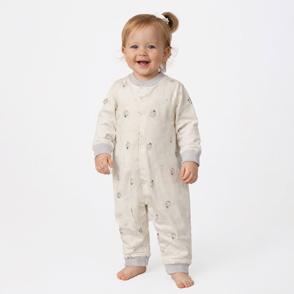 LSB Small Penguins, Full Sleeves Jumpsuit Romper for Tiny Toddlers