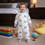 LSB Blue Plane Ride Full Sleeves Jumpsuit Romper for Tiny Toddlers