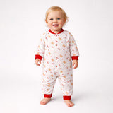 LSB Red Candy Cane and Bear, Full Sleeves Jumpsuit Romper for Tiny Toddlers