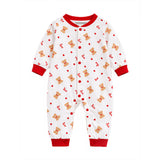 LSB Red Candy Cane and Bear, Full Sleeves Jumpsuit Romper for Tiny Toddlers