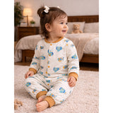 LSB Brown Submarine Full Sleeves Jumpsuit Romper for Tiny Toddlers