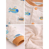 LSB Brown Submarine Full Sleeves Jumpsuit Romper for Tiny Toddlers