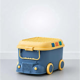 LSB Blue Cartoon Toy Bus-Shaped Kids Mini Toys/Cars Storage Box