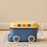 LSB Blue Cartoon Toy Bus-Shaped Kids Mini Toys/Cars Storage Box