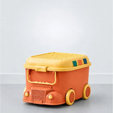 LSB Orange Cartoon Toy Bus-Shaped Kids Mini Toys/Cars Storage Box
