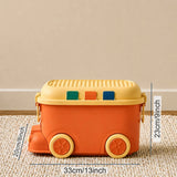 LSB Orange Cartoon Toy Bus-Shaped Kids Mini Toys/Cars Storage Box