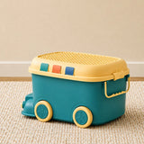 LSB Teal Cartoon Toy Bus-Shaped Kids Mini Toys/Cars Storage Box