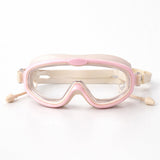 LSB Pink White 2 Border Anti Fog UV Protection Leakproof Design Swim Goggles for Kids, 4yrs - 10yrs