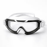 LSB Black & White 3 dash Glass panel styled Anti Fog UV Protection leakproof design Swim Goggles for 12 yrs + & Adults